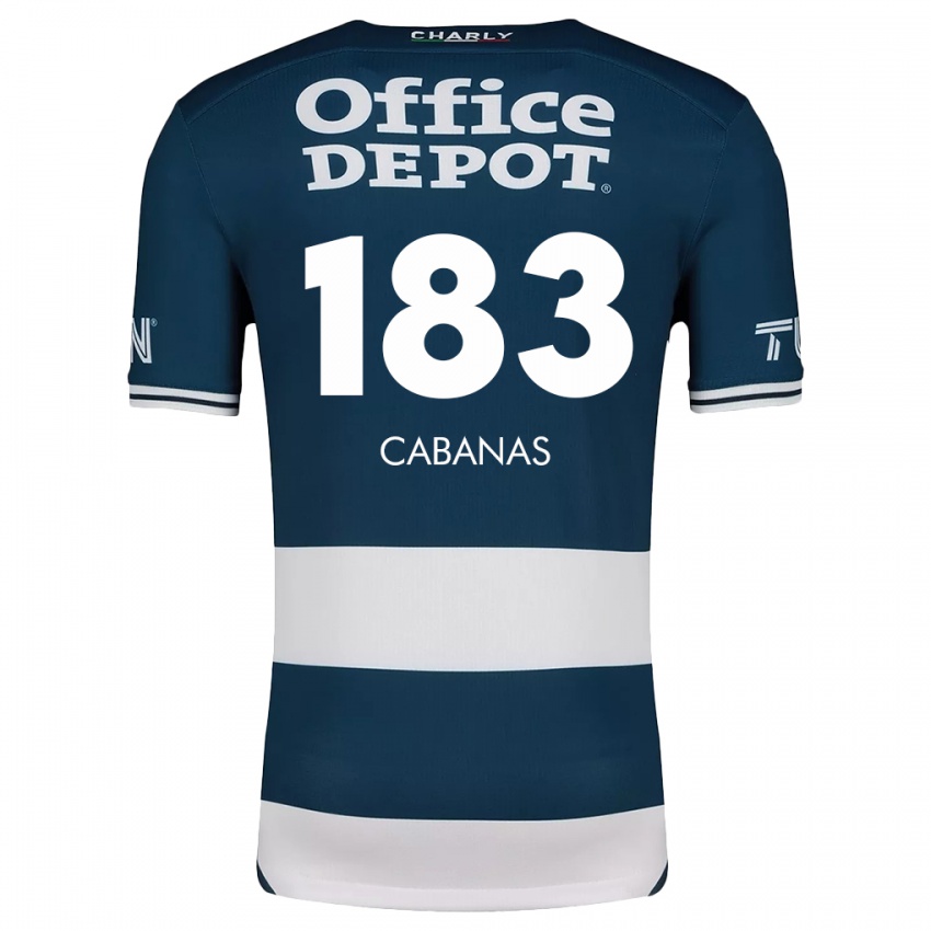 Niño Camiseta Mauricio Cabañas #183 Azul Blanco 1ª Equipación 2024/25 La Camisa México