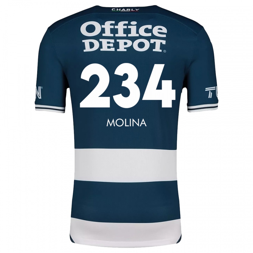 Niño Camiseta Yoshimar Molina #234 Azul Blanco 1ª Equipación 2024/25 La Camisa México