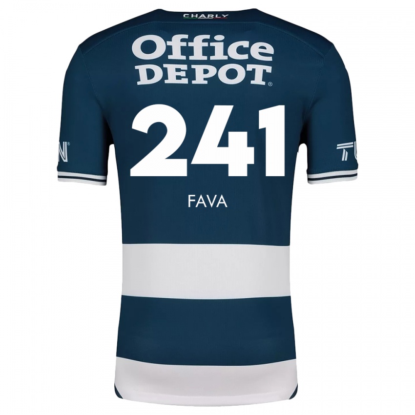 Niño Camiseta Marco Fava #241 Azul Blanco 1ª Equipación 2024/25 La Camisa México