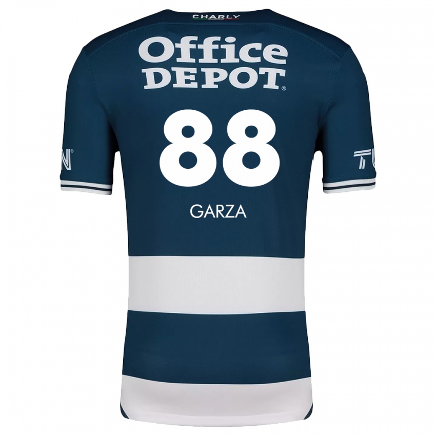 Niño Camiseta Adrián Garza #88 Azul Blanco 1ª Equipación 2024/25 La Camisa México