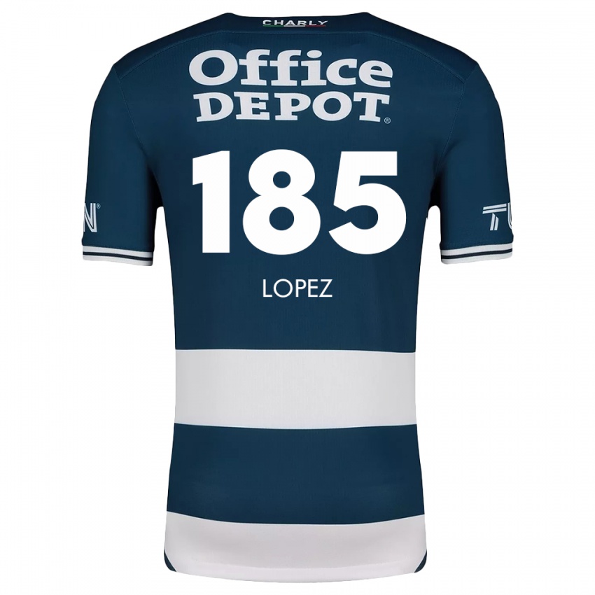 Niño Camiseta René López #185 Azul Blanco 1ª Equipación 2024/25 La Camisa México