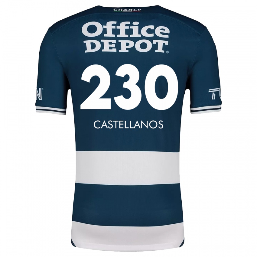 Niño Camiseta Edson Castellanos #230 Azul Blanco 1ª Equipación 2024/25 La Camisa México