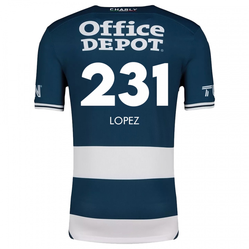 Niño Camiseta Víctor López #231 Azul Blanco 1ª Equipación 2024/25 La Camisa México