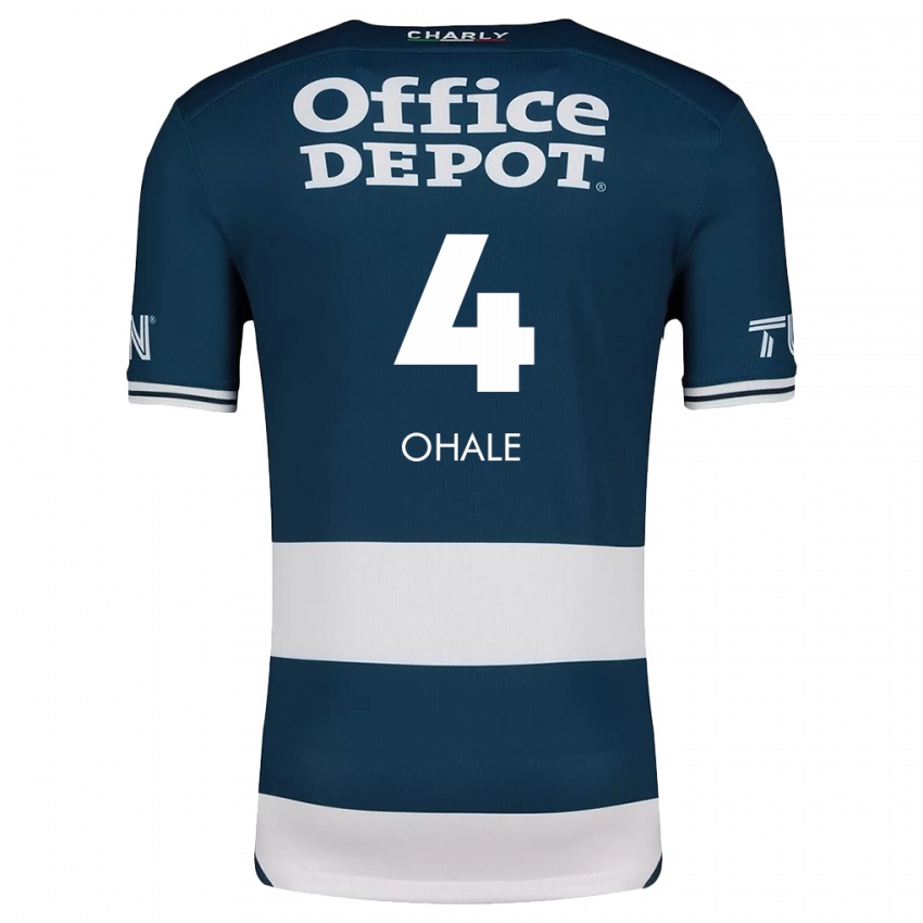 Niño Camiseta Osinachi Ohale #4 Azul Blanco 1ª Equipación 2024/25 La Camisa México