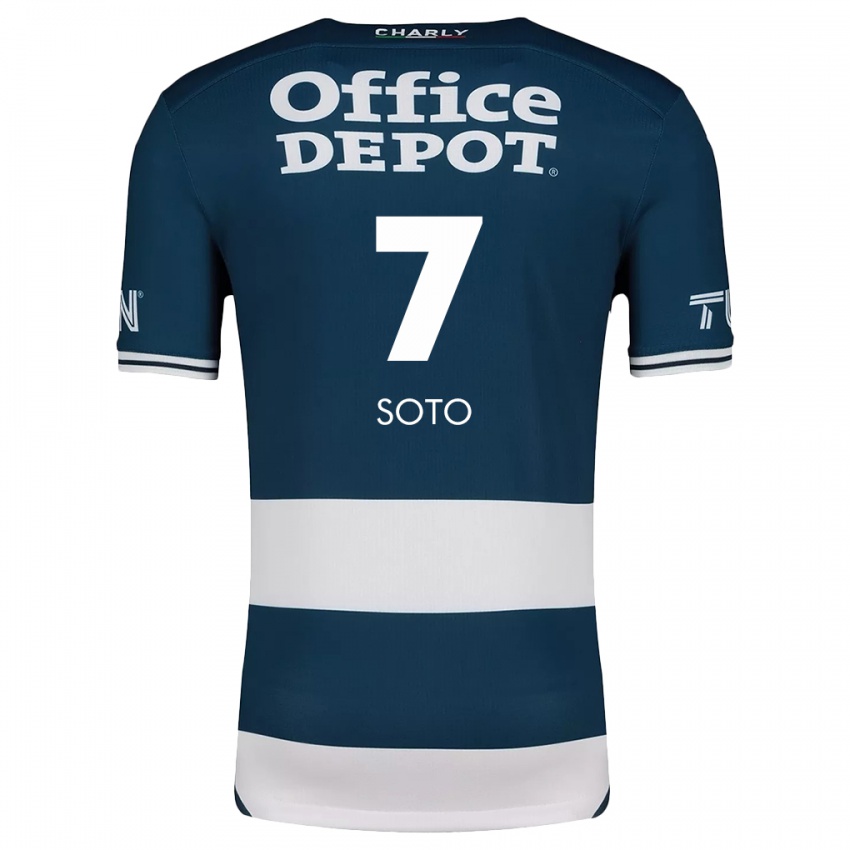 Niño Camiseta Alice Soto #7 Azul Blanco 1ª Equipación 2024/25 La Camisa México