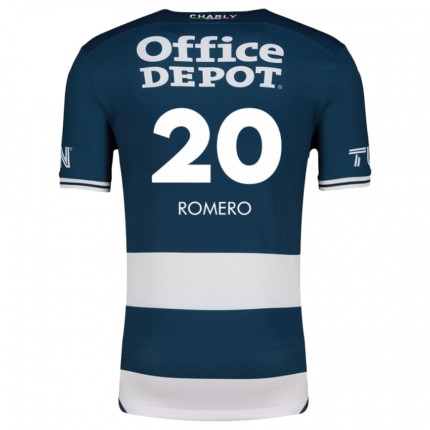 Niño Camiseta Tamara Romero #20 Azul Blanco 1ª Equipación 2024/25 La Camisa México