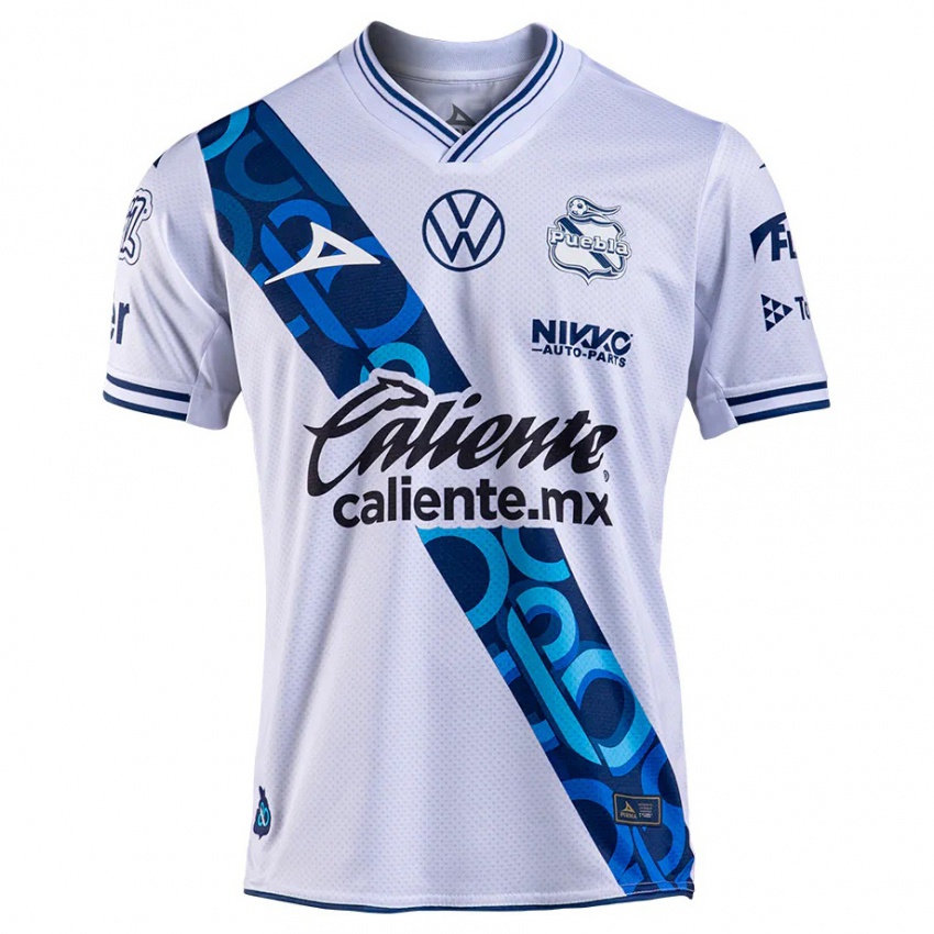 Niño Camiseta Ángel Robles #19 Blanco Azul Marino 1ª Equipación 2024/25 La Camisa México