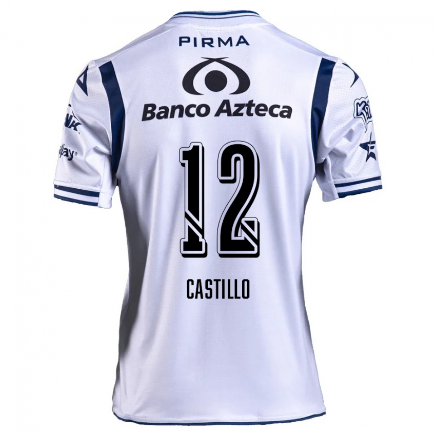 Niño Camiseta Raúl Castillo #12 Blanco Azul Marino 1ª Equipación 2024/25 La Camisa México