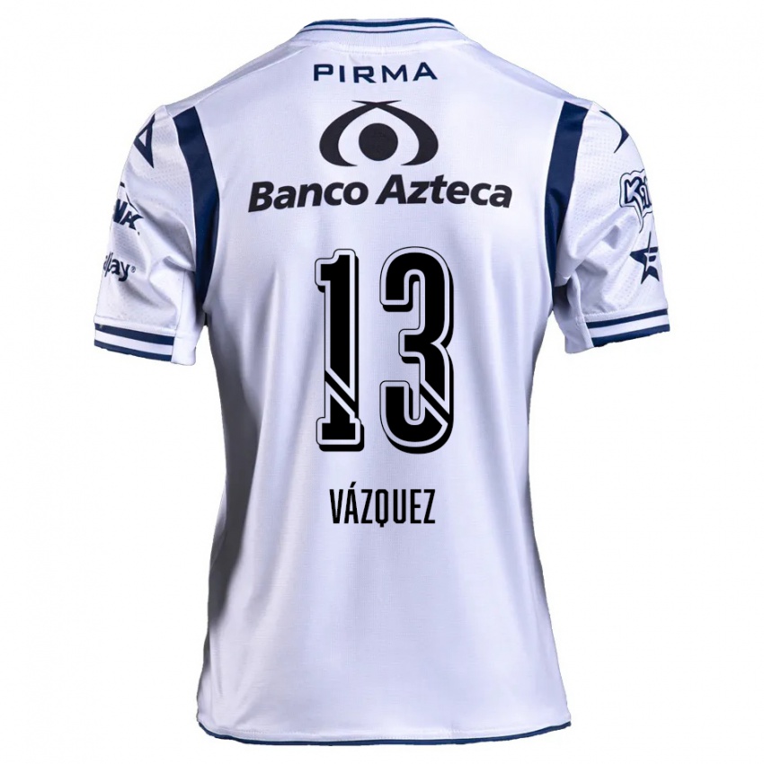 Niño Camiseta Ivo Vázquez #13 Blanco Azul Marino 1ª Equipación 2024/25 La Camisa México