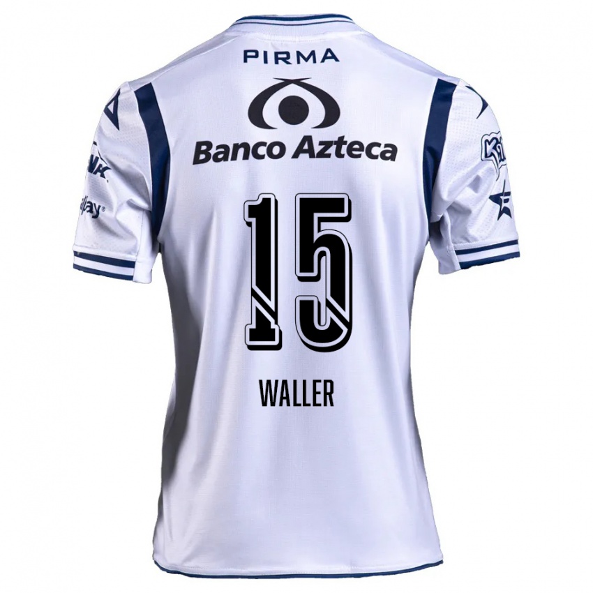 Niño Camiseta Facundo Waller #15 Blanco Azul Marino 1ª Equipación 2024/25 La Camisa México