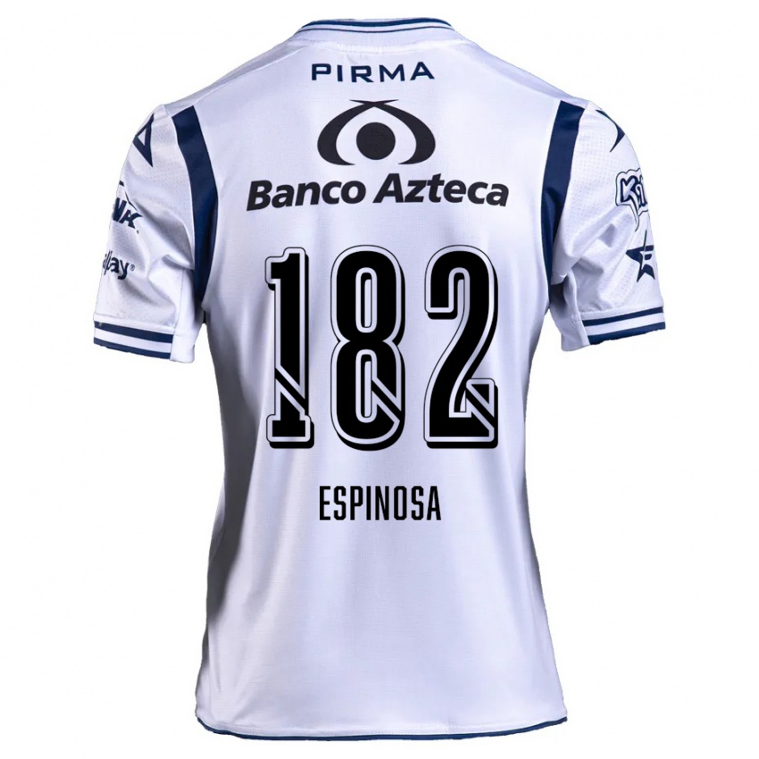 Niño Camiseta Daniel Espinosa #182 Blanco Azul Marino 1ª Equipación 2024/25 La Camisa México