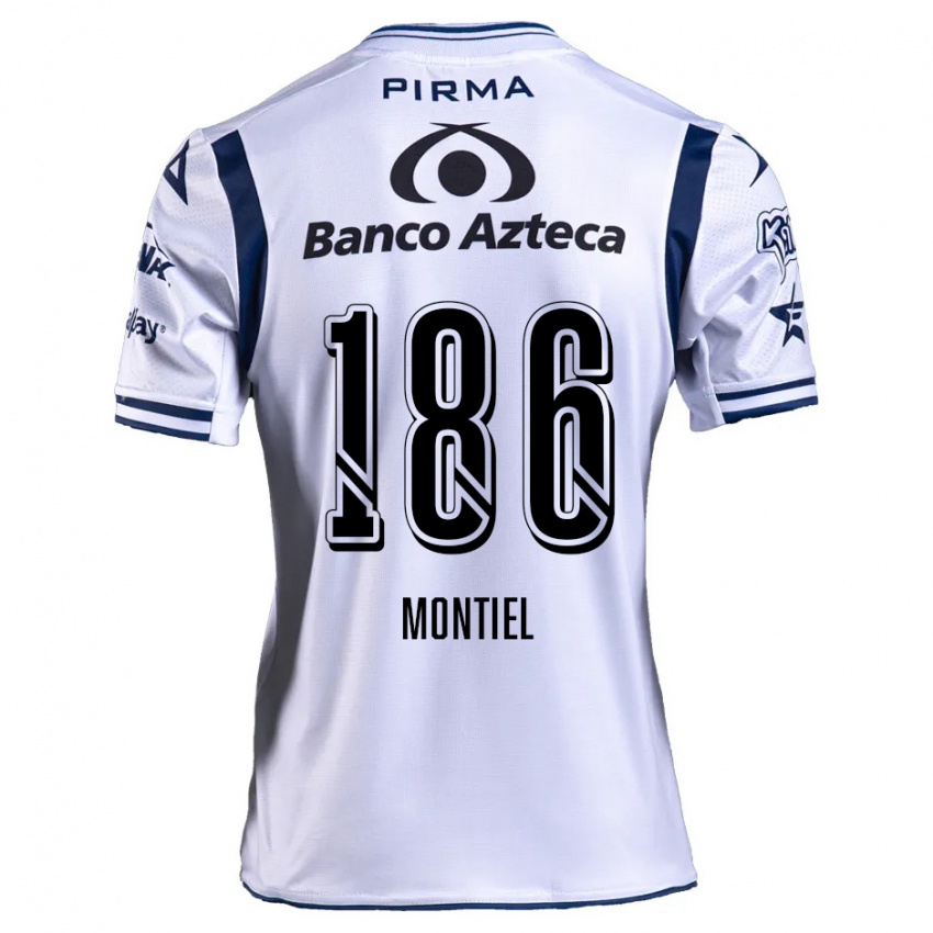 Niño Camiseta Santiago Montiel #186 Blanco Azul Marino 1ª Equipación 2024/25 La Camisa México