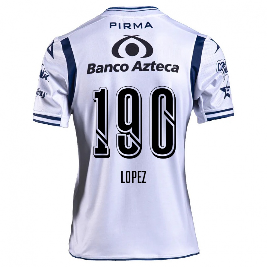 Niño Camiseta Josué López #190 Blanco Azul Marino 1ª Equipación 2024/25 La Camisa México