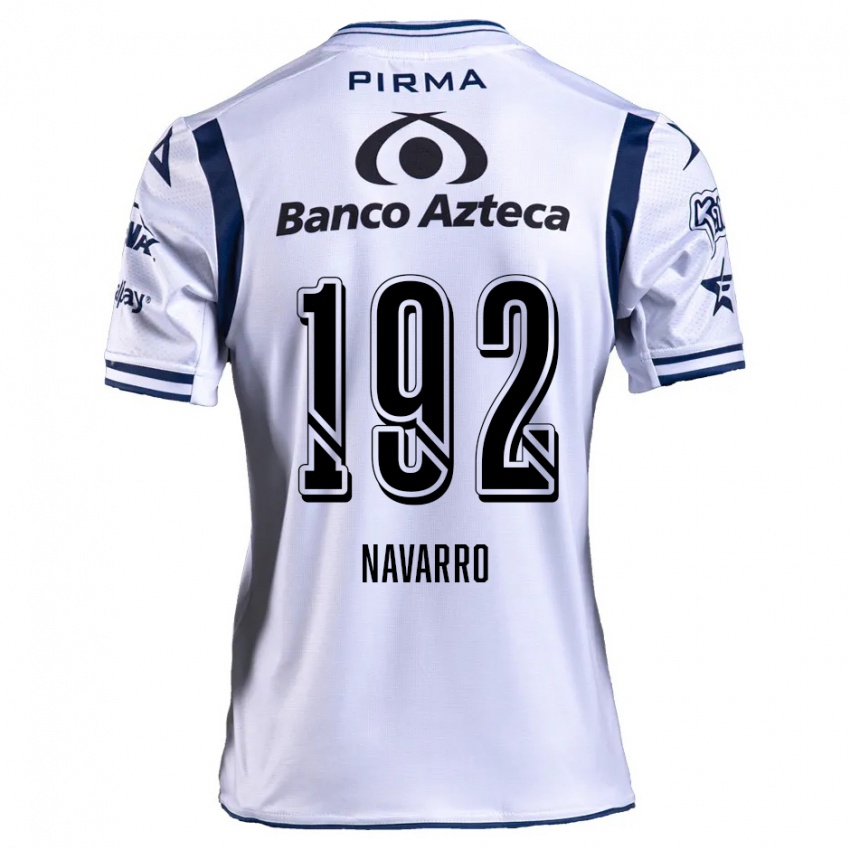 Niño Camiseta Eduardo Navarro #192 Blanco Azul Marino 1ª Equipación 2024/25 La Camisa México