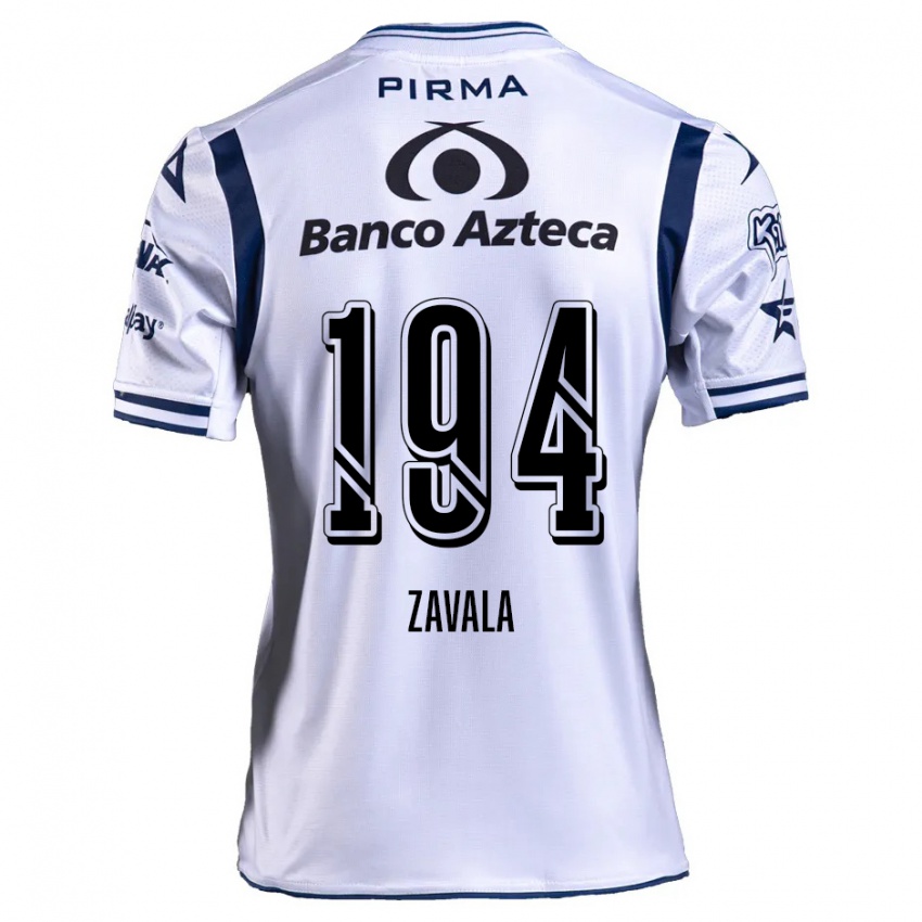 Niño Camiseta Arath Zavala #194 Blanco Azul Marino 1ª Equipación 2024/25 La Camisa México