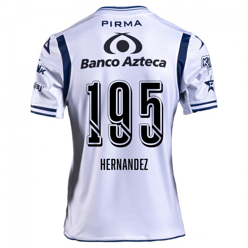 Niño Camiseta Daniel Hernández #195 Blanco Azul Marino 1ª Equipación 2024/25 La Camisa México