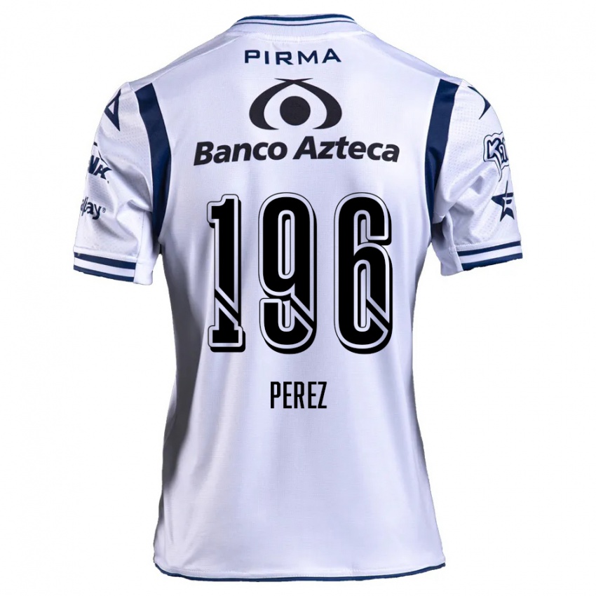 Niño Camiseta Arez Pérez #196 Blanco Azul Marino 1ª Equipación 2024/25 La Camisa México