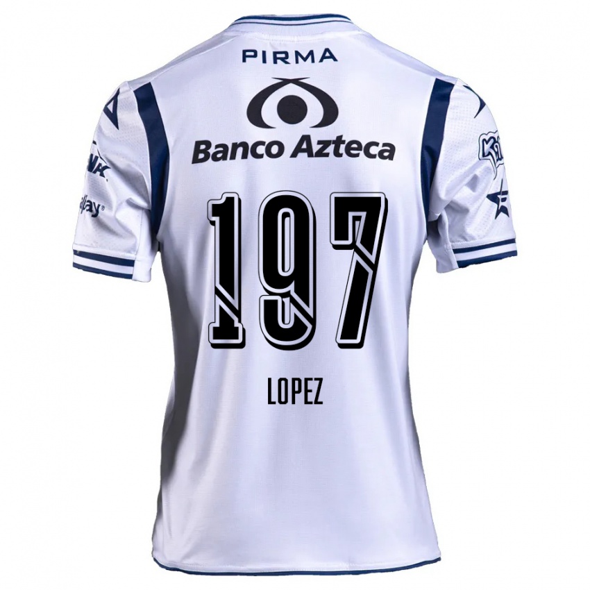 Niño Camiseta Sebastián López #197 Blanco Azul Marino 1ª Equipación 2024/25 La Camisa México