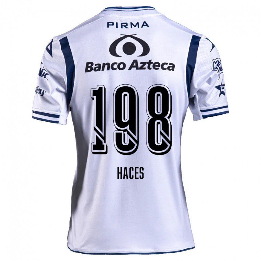 Niño Camiseta Daniel Haces #198 Blanco Azul Marino 1ª Equipación 2024/25 La Camisa México