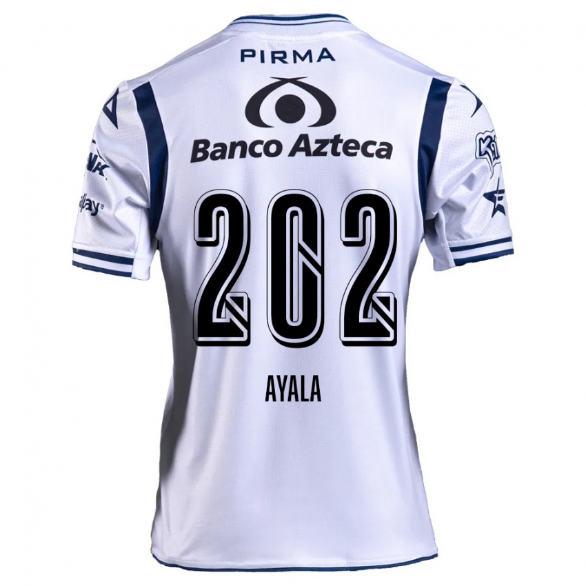 Niño Camiseta Diego Ayala #202 Blanco Azul Marino 1ª Equipación 2024/25 La Camisa México