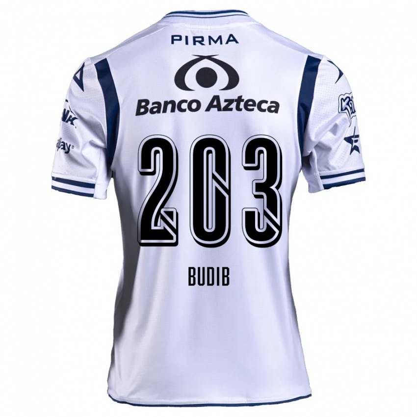 Niño Camiseta Pedro Budib #203 Blanco Azul Marino 1ª Equipación 2024/25 La Camisa México