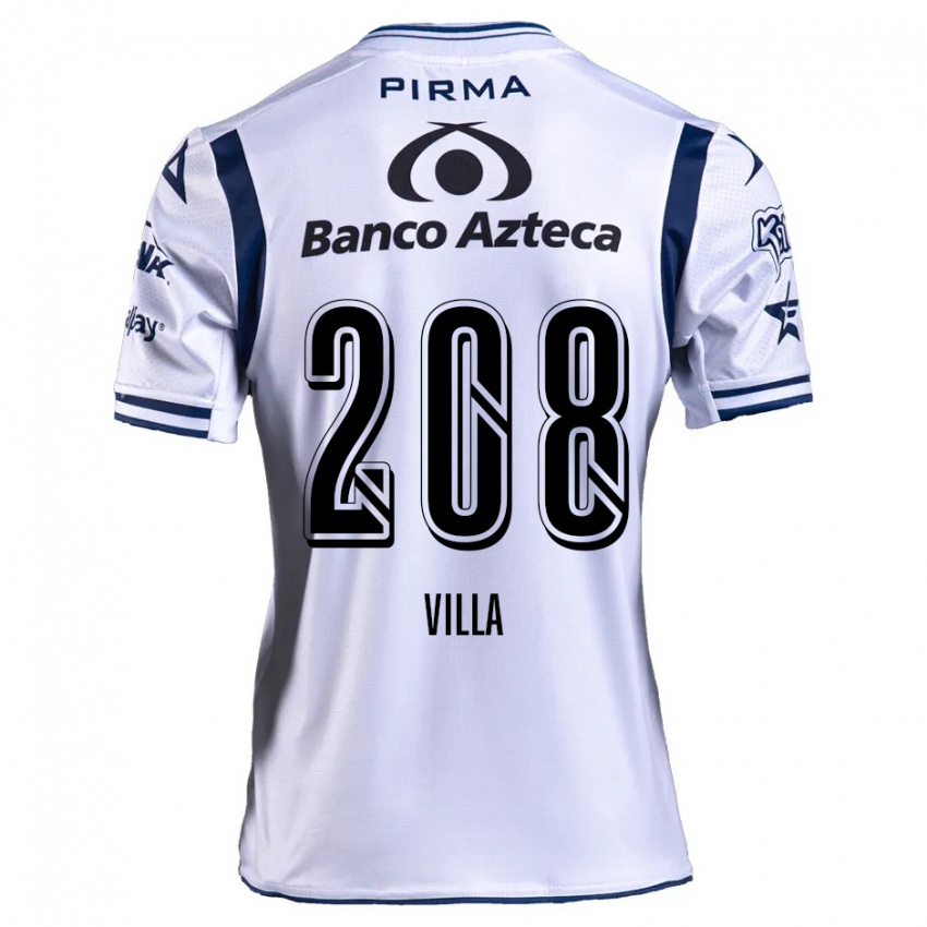 Niño Camiseta Patrick Villa #208 Blanco Azul Marino 1ª Equipación 2024/25 La Camisa México