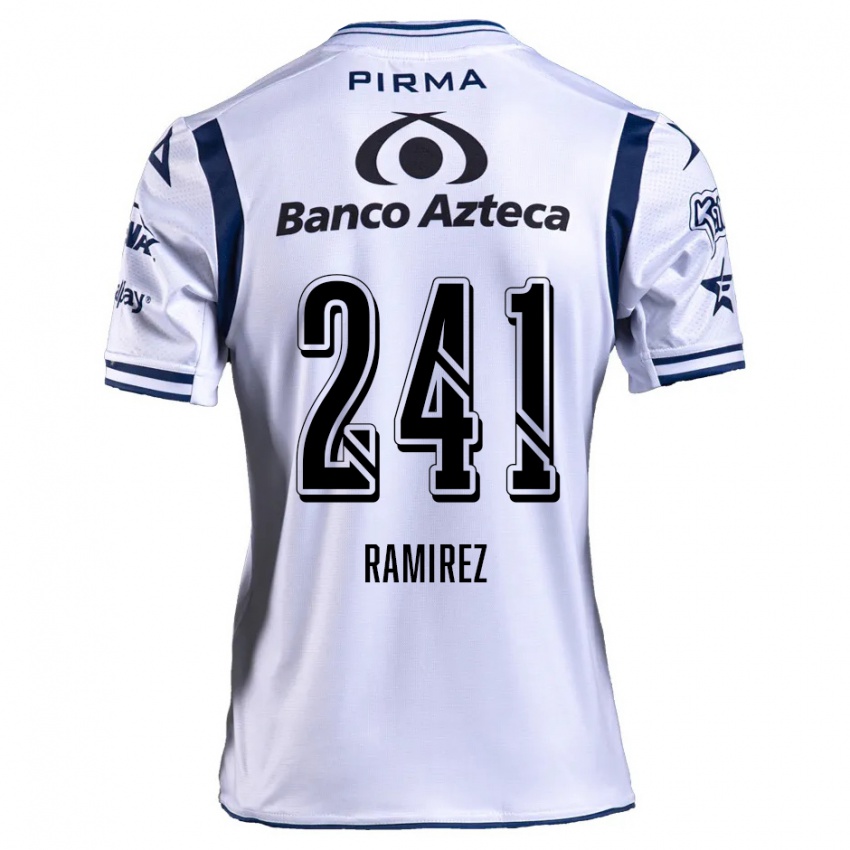 Niño Camiseta Eduardo Ramírez #241 Blanco Azul Marino 1ª Equipación 2024/25 La Camisa México