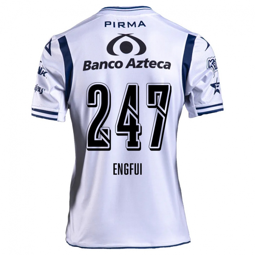 Niño Camiseta Emilio Engfui #247 Blanco Azul Marino 1ª Equipación 2024/25 La Camisa México