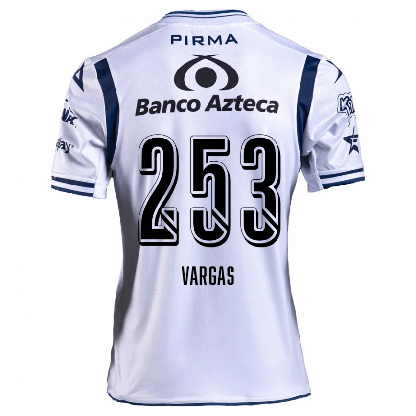 Niño Camiseta Edwin Vargas #253 Blanco Azul Marino 1ª Equipación 2024/25 La Camisa México