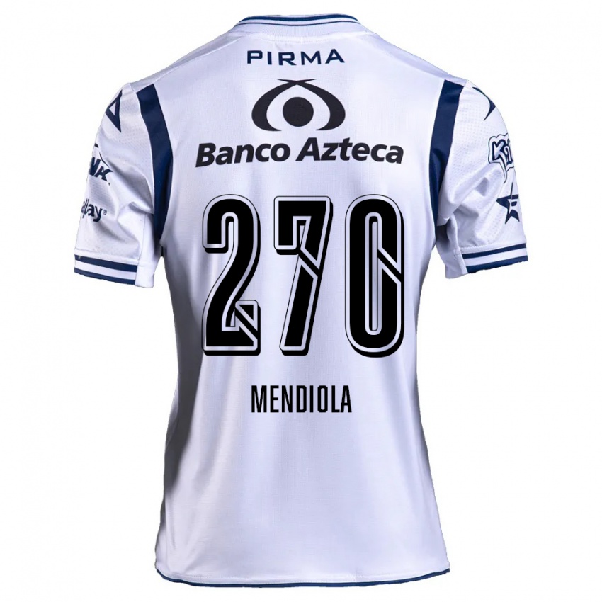 Niño Camiseta Carlos Mendiola #270 Blanco Azul Marino 1ª Equipación 2024/25 La Camisa México