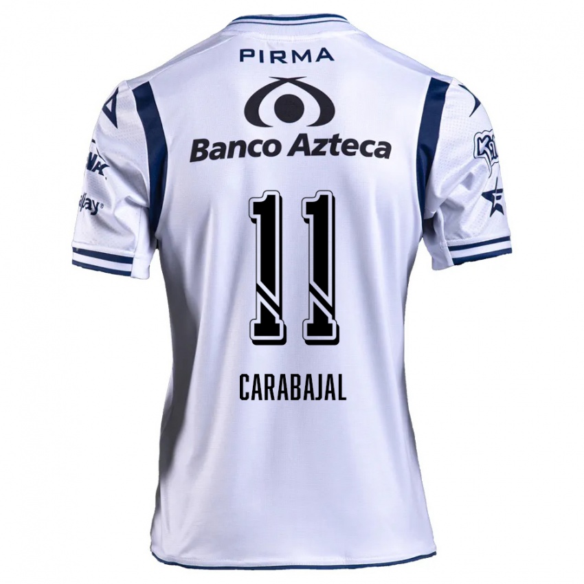 Niño Camiseta Gabriel Carabajal #11 Blanco Azul Marino 1ª Equipación 2024/25 La Camisa México