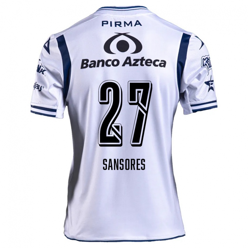 Niño Camiseta Miguel Sansores #27 Blanco Azul Marino 1ª Equipación 2024/25 La Camisa México