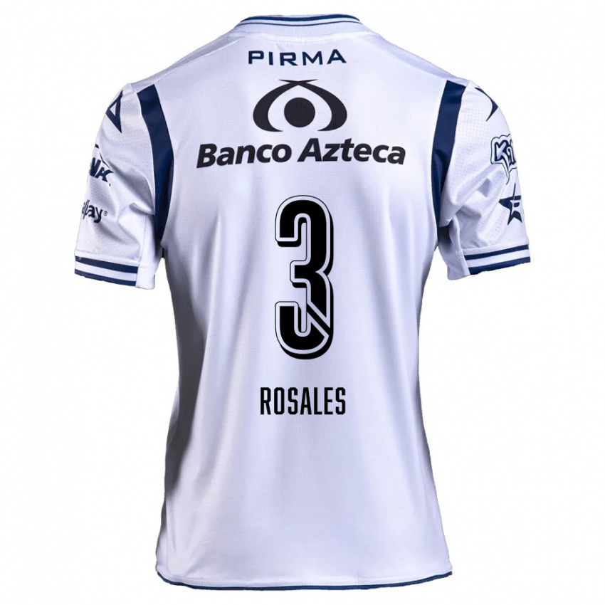 Niño Camiseta Fátima Rosales #3 Blanco Azul Marino 1ª Equipación 2024/25 La Camisa México