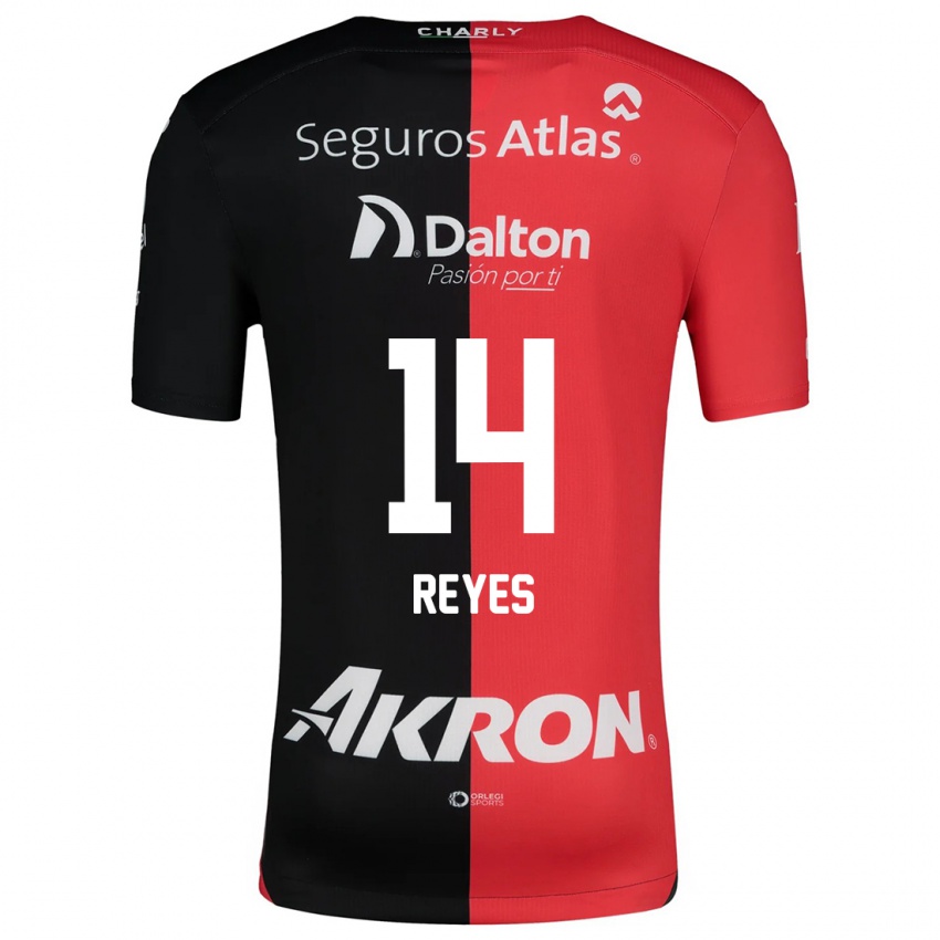 Niño Camiseta Luis Reyes #14 Negro Rojo 1ª Equipación 2024/25 La Camisa México