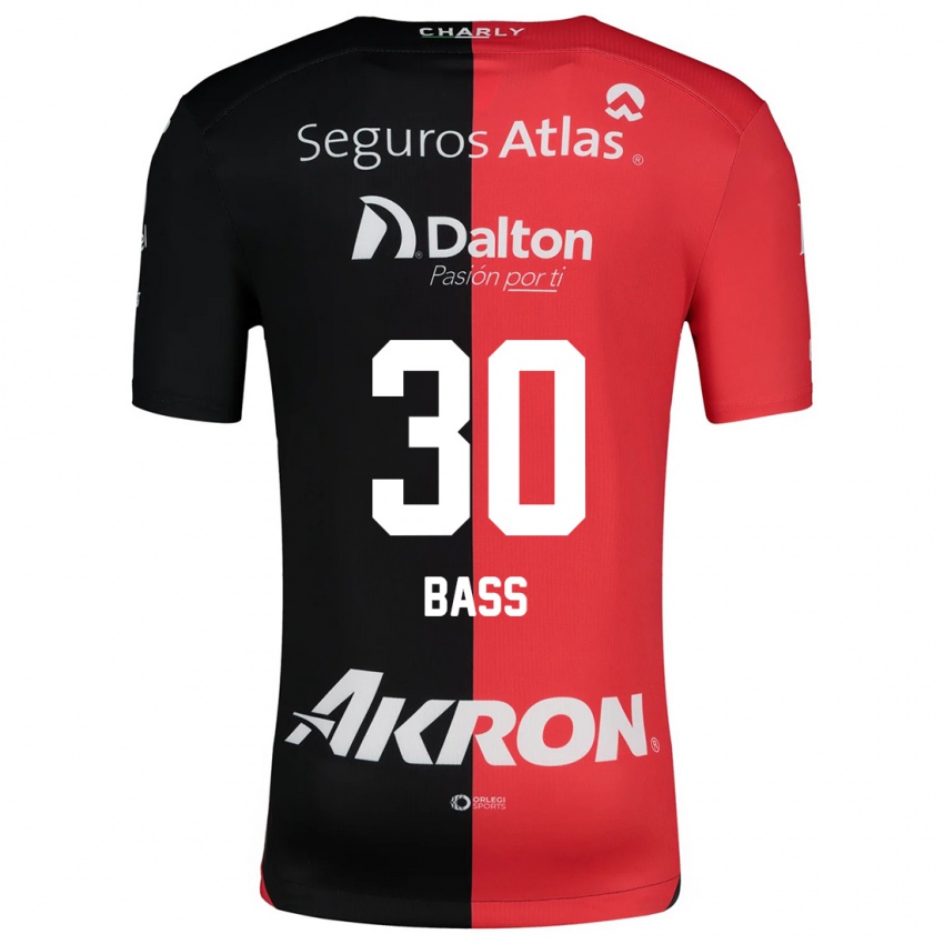 Niño Camiseta Abraham Bass #30 Negro Rojo 1ª Equipación 2024/25 La Camisa México