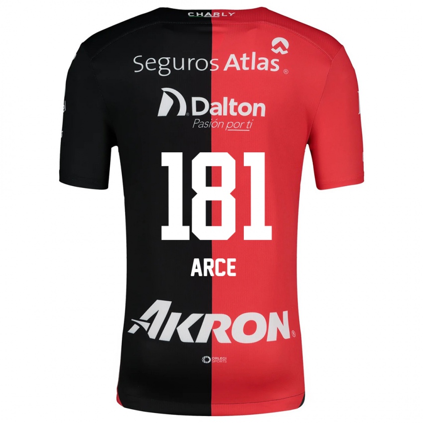 Niño Camiseta Edson Arce #181 Negro Rojo 1ª Equipación 2024/25 La Camisa México