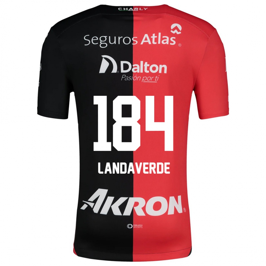 Niño Camiseta Antero Landaverde #184 Negro Rojo 1ª Equipación 2024/25 La Camisa México