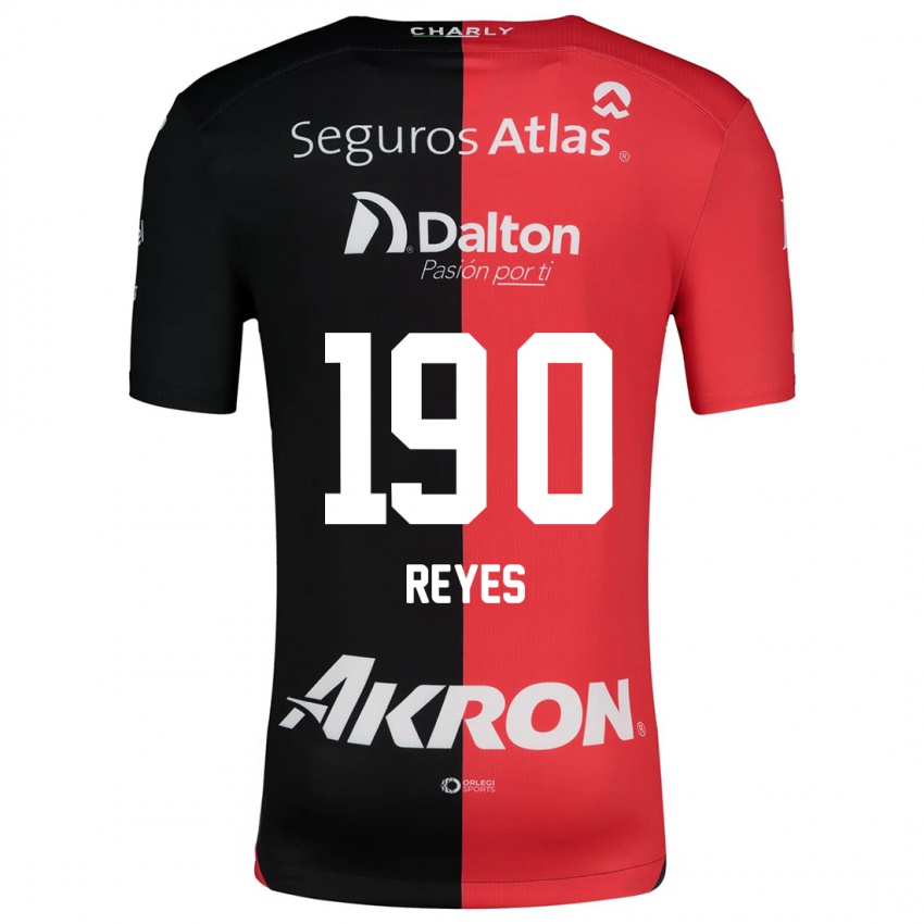 Niño Camiseta Óscar Reyes #190 Negro Rojo 1ª Equipación 2024/25 La Camisa México