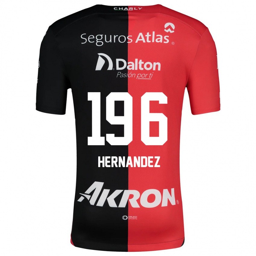 Niño Camiseta Miguel Hernández #196 Negro Rojo 1ª Equipación 2024/25 La Camisa México