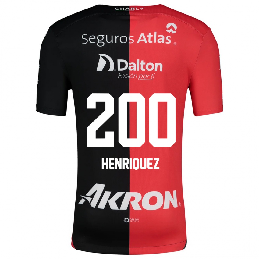 Niño Camiseta Carlos Henríquez #200 Negro Rojo 1ª Equipación 2024/25 La Camisa México