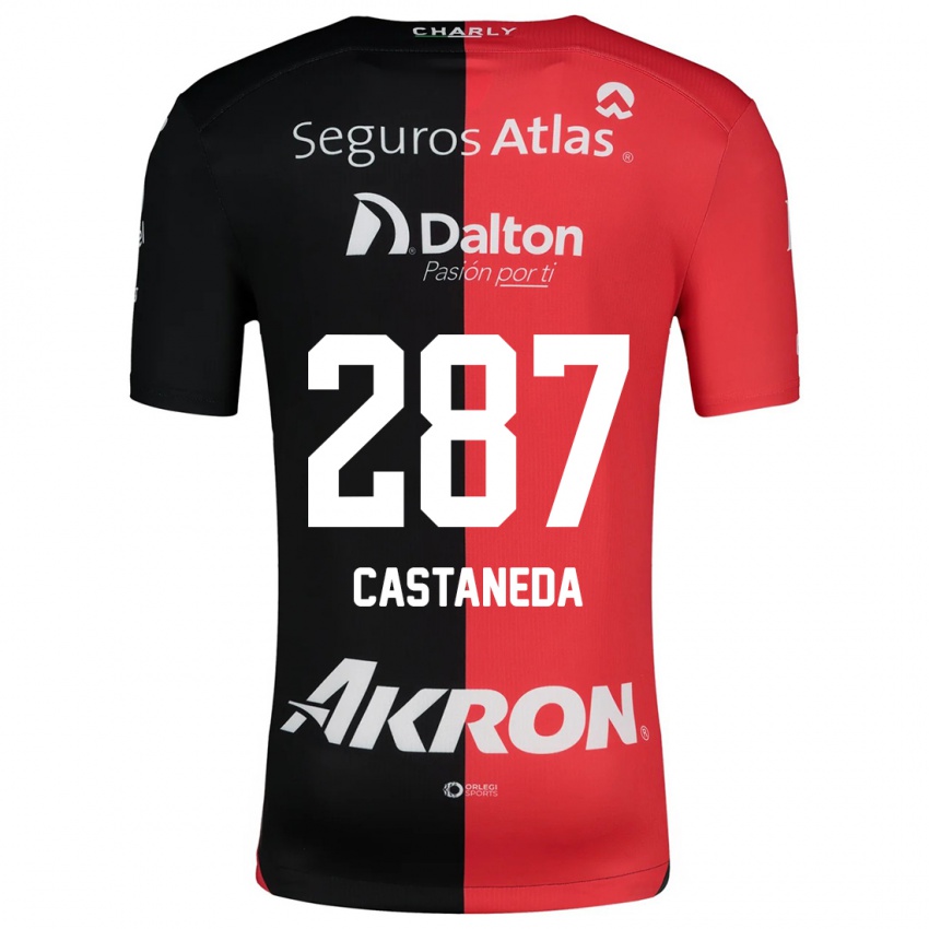 Niño Camiseta Mariano Castañeda #287 Negro Rojo 1ª Equipación 2024/25 La Camisa México