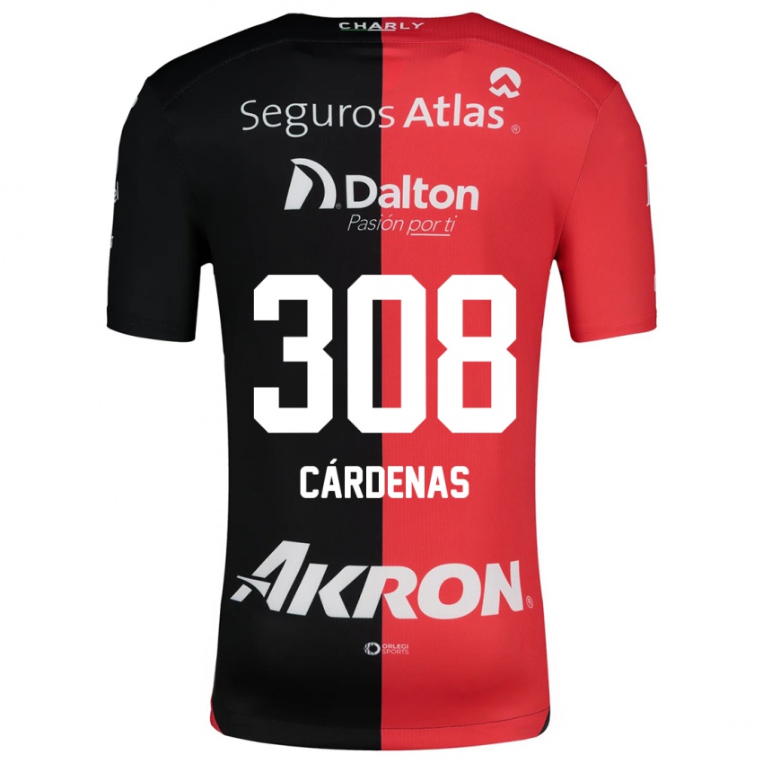 Niño Camiseta Rodrigo Cárdenas #308 Negro Rojo 1ª Equipación 2024/25 La Camisa México