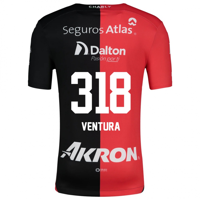 Niño Camiseta Lissandro Ventura #318 Negro Rojo 1ª Equipación 2024/25 La Camisa México