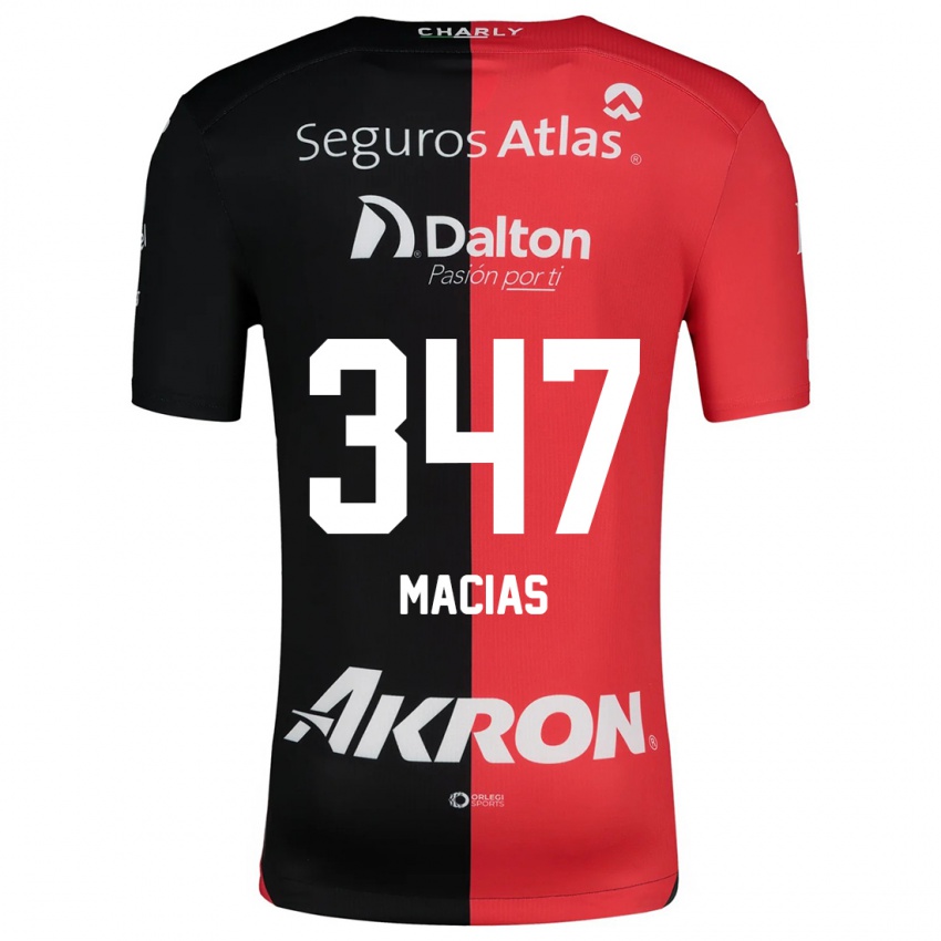 Niño Camiseta Ángel Macías #347 Negro Rojo 1ª Equipación 2024/25 La Camisa México