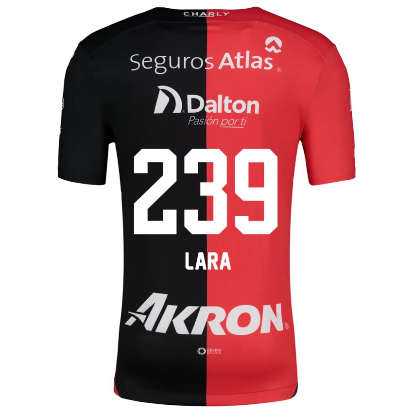 Niño Camiseta Guadalupe Lara #239 Negro Rojo 1ª Equipación 2024/25 La Camisa México