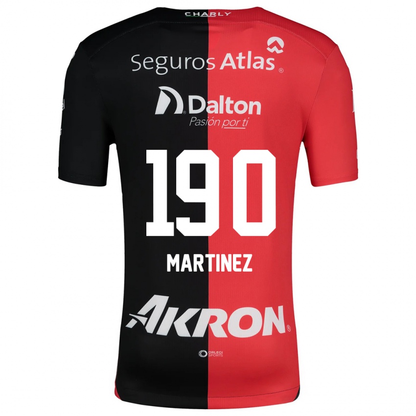 Niño Camiseta Luis Carlos Martínez #190 Negro Rojo 1ª Equipación 2024/25 La Camisa México