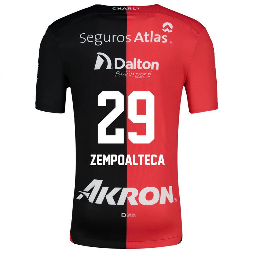 Niño Camiseta Karla Zempoalteca #29 Negro Rojo 1ª Equipación 2024/25 La Camisa México