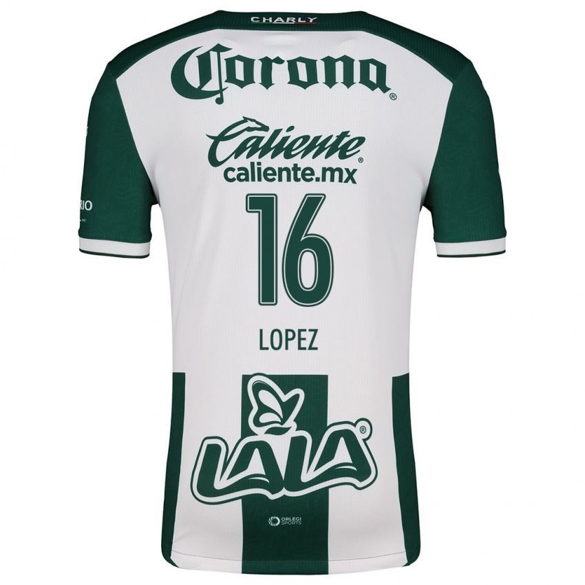 Niño Camiseta Aldo López #16 Verde Blanco 1ª Equipación 2024/25 La Camisa México