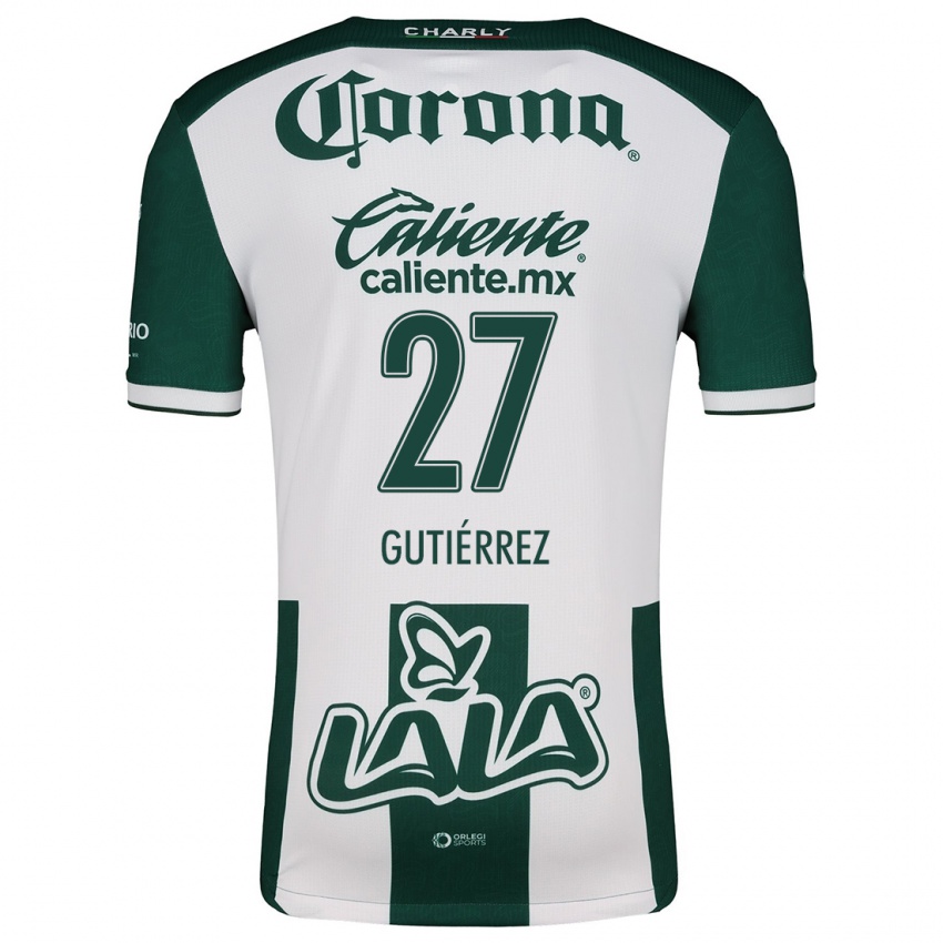 Niño Camiseta Luis Gutiérrez #27 Verde Blanco 1ª Equipación 2024/25 La Camisa México