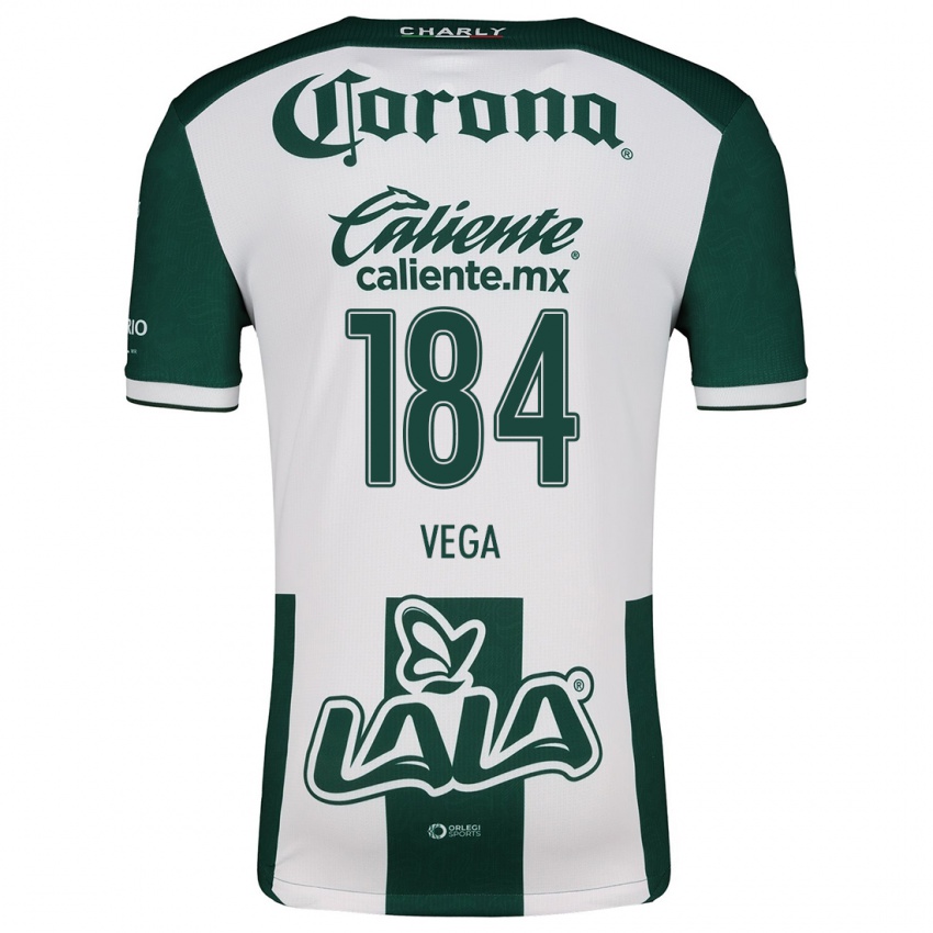 Niño Camiseta Luis Vega #184 Verde Blanco 1ª Equipación 2024/25 La Camisa México